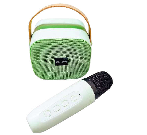 BD-108 RGB Portable Wireless Bluetooth Speaker With Karaoke Microphone