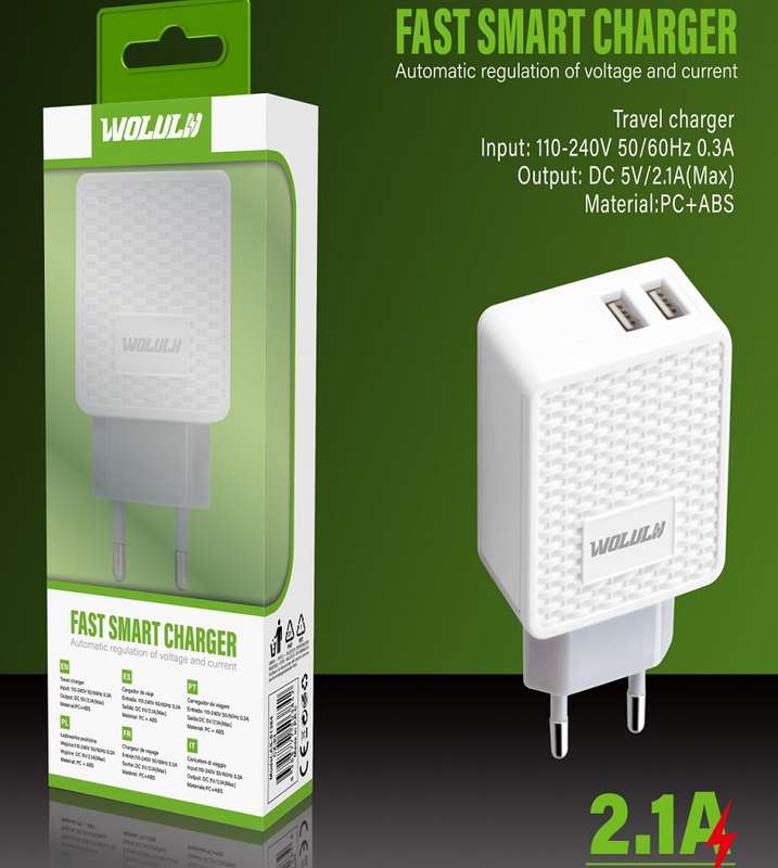 Wolulu AS-51384 Dual USB Wall Charger 2.1A