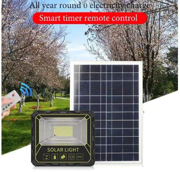 FA-GTX-300W LED Solar Powered Flood Light With Solar Panel &,  Remote Control