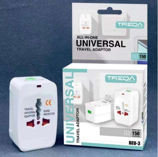 Treqa BEU-3 Universal Worldwide US UK AU EU Travel Adapter Plug Socket