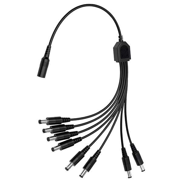 8 Way DC Power Supply Splitter For Security Cameras 1 Female To 8 Male