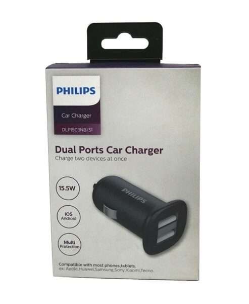 Philips Dual Port Car Charger adapter