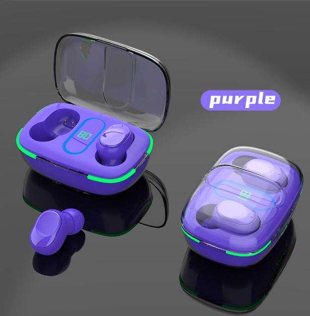 Y90 TWS Transparent Shell Digital Display Bluetooth Headset AB-D482