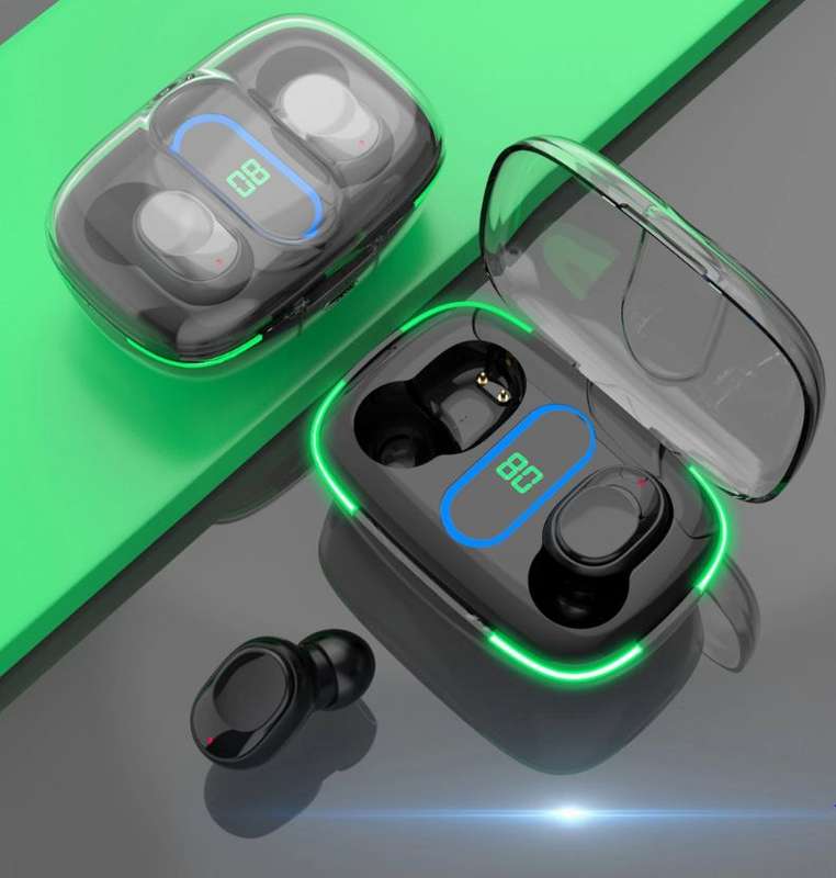 Y90 TWS Transparent Shell Digital Display Bluetooth Headset AB-D482