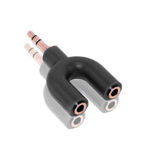JHL JH-222 Earphone Splitter 3,5mm 1 Male To 2 Female U Shape Stereo 2 Way Converter
