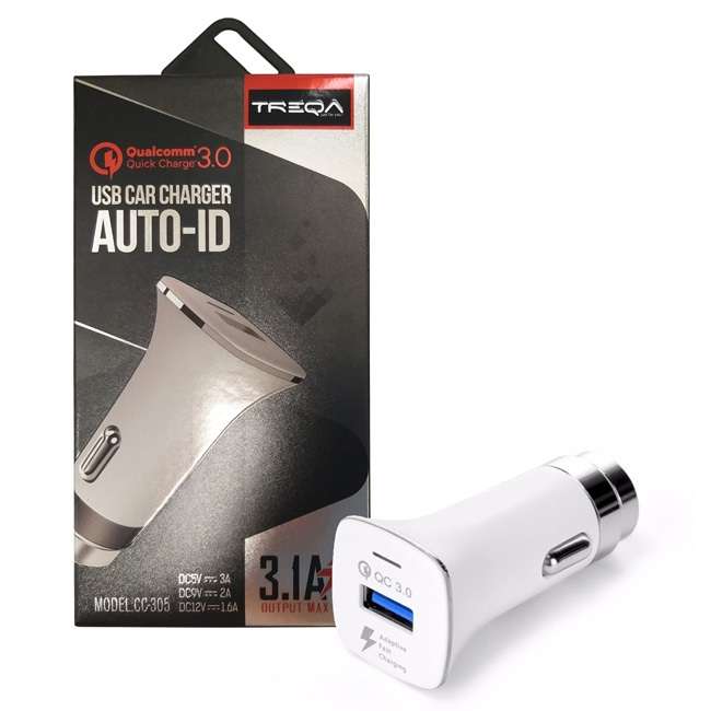 Treqa CC-305 Auto ID USB Car Charger 5V 3.0A