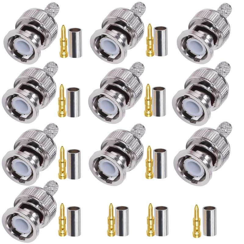 Cold Pressed BNC Male 75-5 Wire Joint Pack Of 100