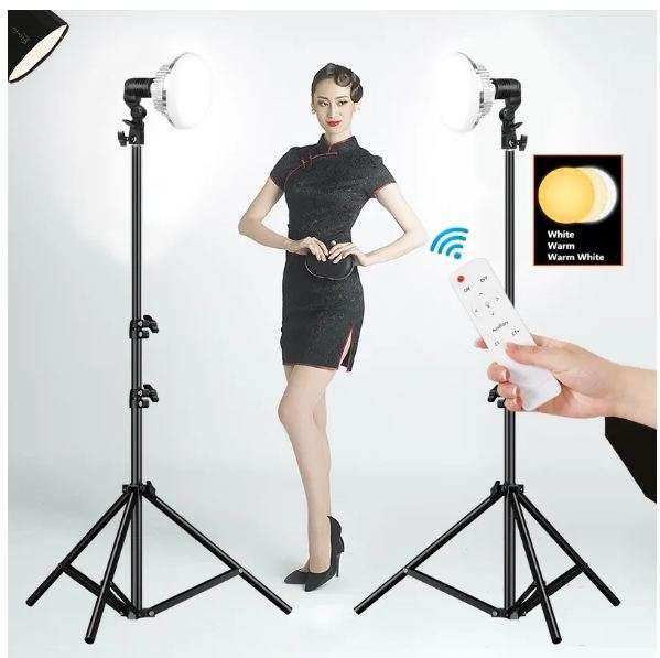 SE-108 Photographic Lighting LED E27 Bulbs With Remote Control Remote 85W