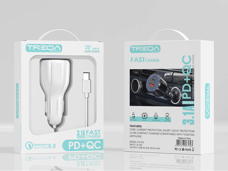 Treqa CS-233 USB To Type C Car Charger