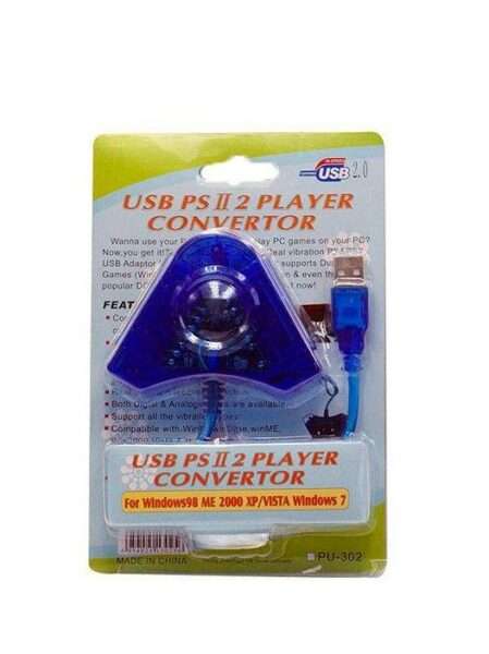 USB To PS2 Player Convertor   Blue