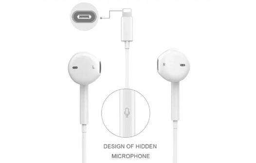 Super E JH-103-B Wired Earphones Lightning Headphone With Microphone Stereo In Ear