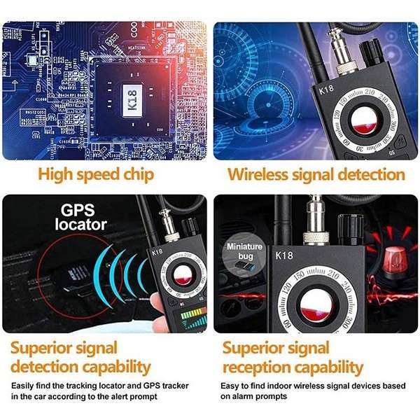 JG-K18 GPS Tracking GSM Listening Device Finder Wireless Camera Detector