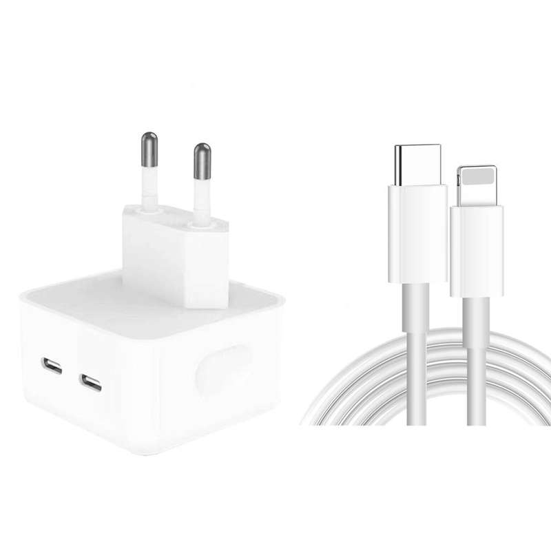 Dual PD Charger With Type C to Lightning Cable 35W