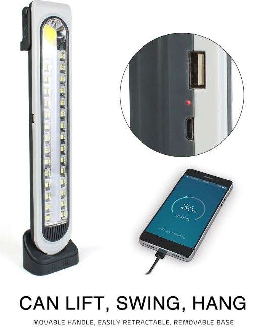 Aerbes AB-TA233 Solar Powered Portable Five Modes Emergency Light With Base