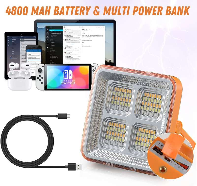 FA-D6 USB Rechargeable Solar Power LED Work Light 200W