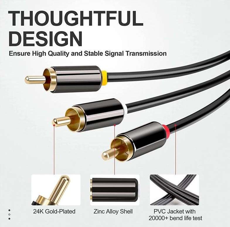 Aerbes AB-S052 3RCA To 3RCA Male 3M