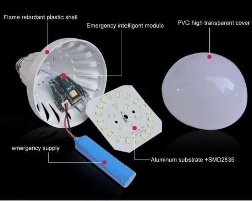 ZYF-YJ01-9W LED Intelligent Rechargeable B22 Bulb