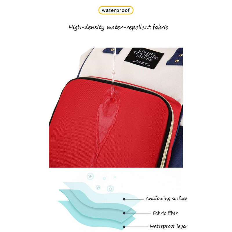 XF0758 15Mummy Diaper Bag Pack Large Capacity Waterproof With  Hiden Pockets