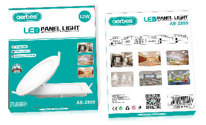 Aerbes AB-Z899 Round LED Panel Ceiling Light 12W