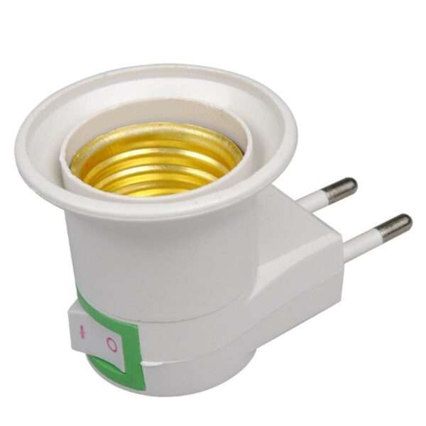Type E-27 EU plug adapter with power on-off control switch