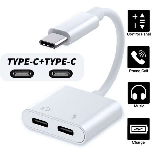 Aerbes AB-S663-T 2-in- 1 Type C to Type C + Type C Cable Adapter