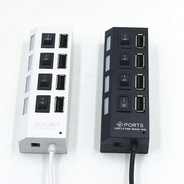 4 Port USB 2.0  High Speed HUB Data Transfer with Separate On/Off Switch