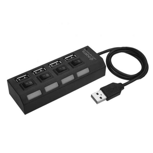 4 Port USB 2.0  High Speed HUB Data Transfer with Separate On/Off Switch