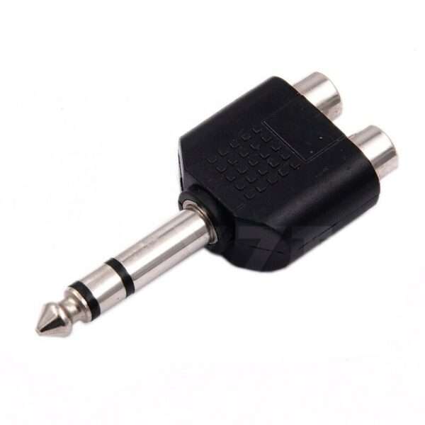 SE-L153 6.35mm Stereo Audio Plug To 2 RCA Female Splitter Adapter Pack Of 100