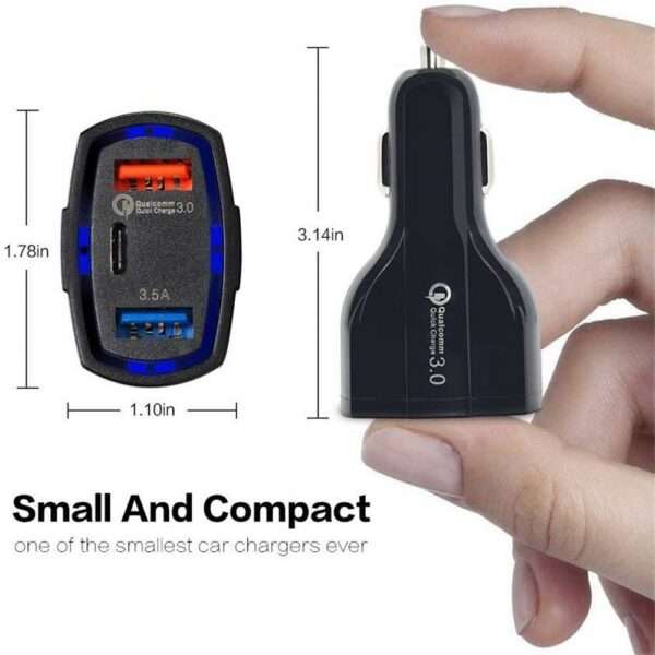 LY-05 35W USB QC3.0 + PD + USB 3.5A Fast Car Charger