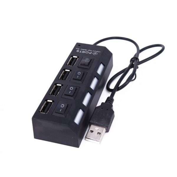 4 Port USB 2.0  High Speed HUB Data Transfer with Separate On/Off Switch