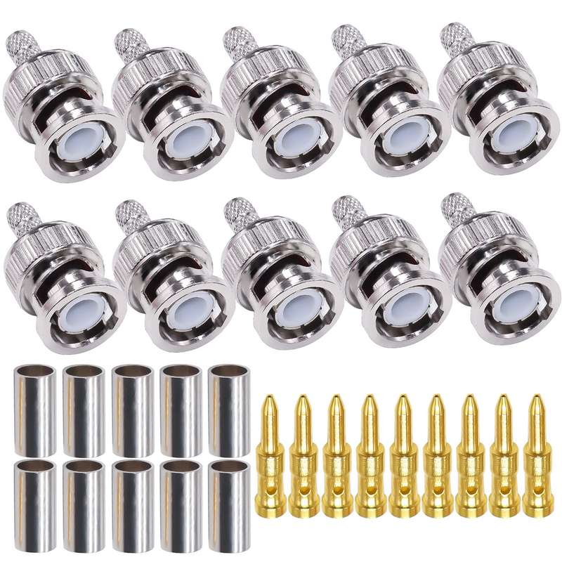 Cold Pressed BNC Male 75-5 Wire Joint Pack Of 100