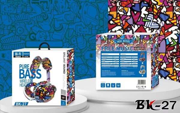 BK-27 Bluetooth 5.1 Graffiti Headphones