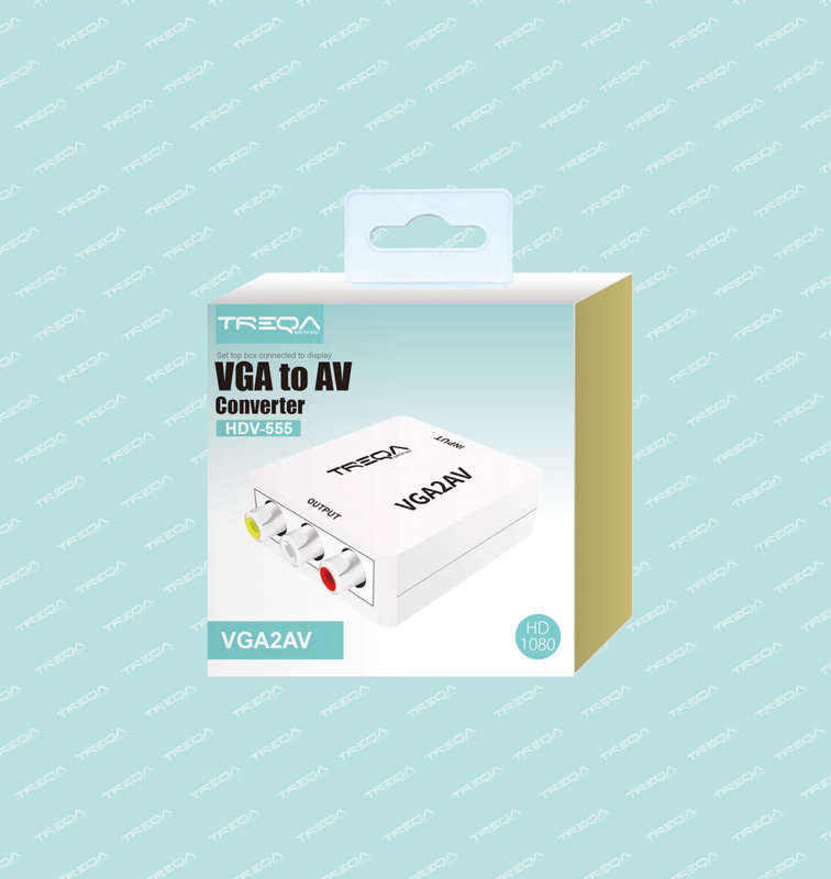 Treqa HDV-555 VGA To AV Converter Adapter