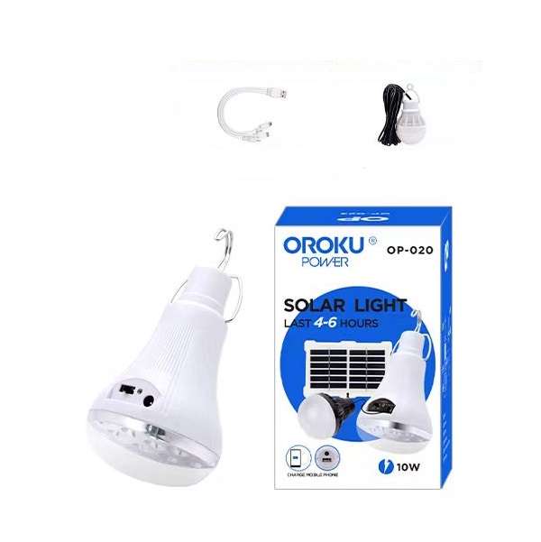 Oroku Power OP-020 Solar Powered 10W Hanging Bulb 1800mah Battery