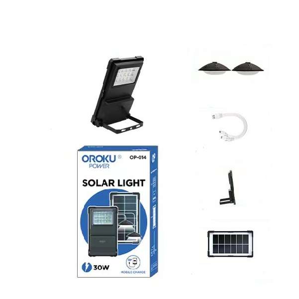 Oroku Power OP-014 Solar Emergency Light With Two LED Bulbs 30W