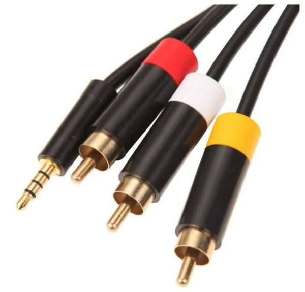 Aerbes AB-S055 3.5MM To 3 RCA Male Plug To RCA Stereo Audio Video Cable  3M