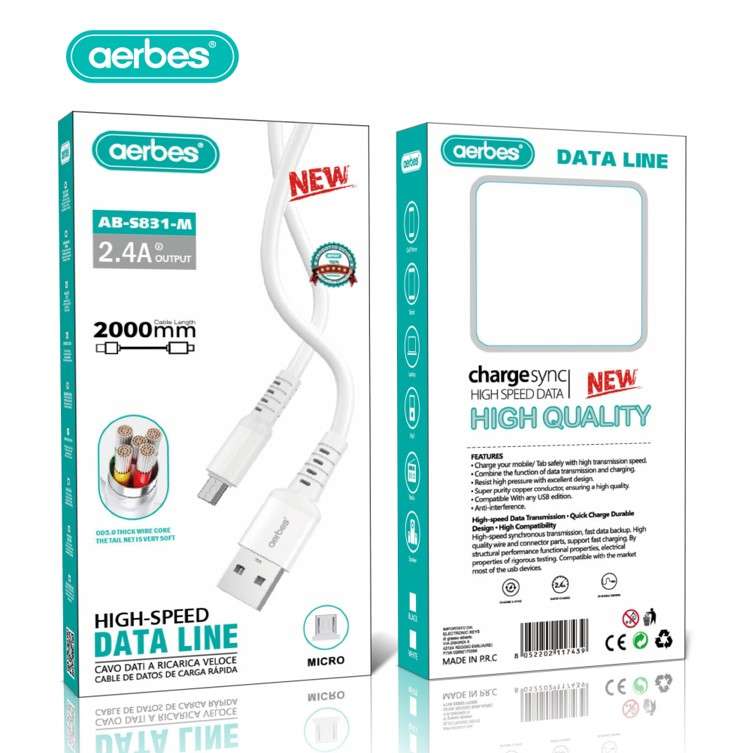 Aerbes AB-831-M Micro USB Cable 3A 2M