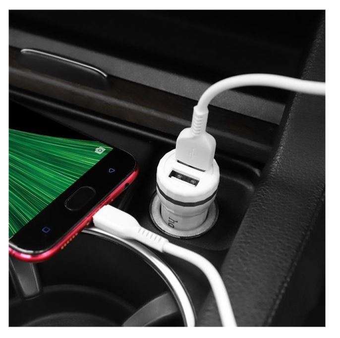 Aerbes AB-Q538M Car Charger With 2 USB Port And 1M Lightning Cable 2.4V 12W