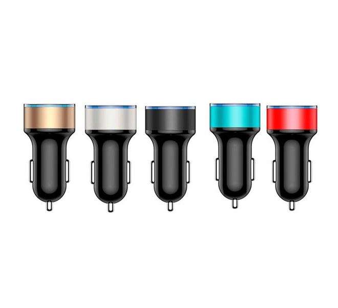 Treqa CC-319 Car Charger 5V 3.1A Quick Charge Dual USB Port LED Display