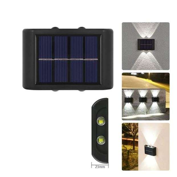 FA-04LED Portable Solar Powered Up and Down LED Outdoor Wall Lights 4LED White 4Pcs