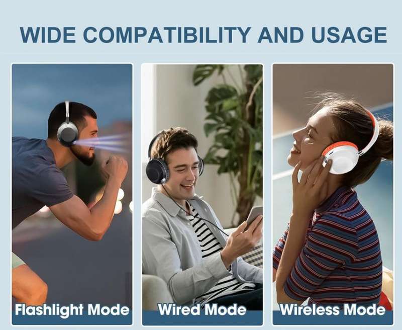 AKZ-K59 Bluetooth 5.3 Wireless Headphone With Light 400mah Battery