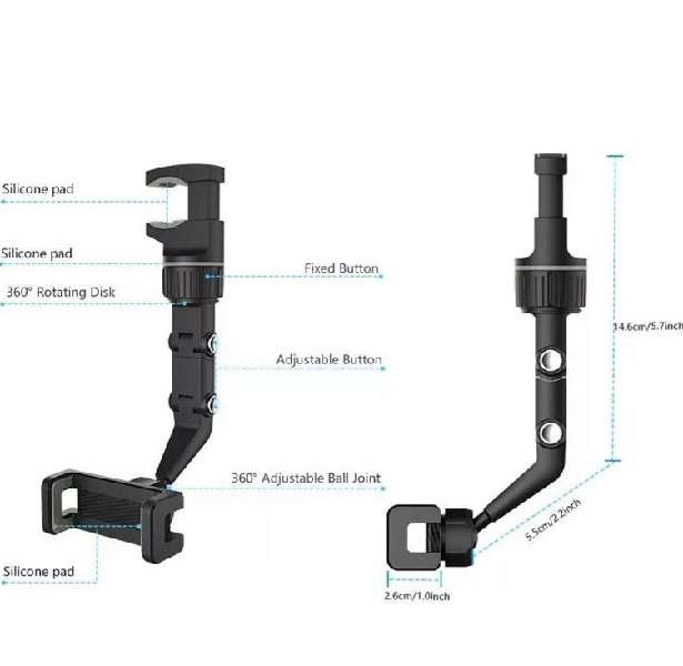 SE-TQ16 Universal Mirror Clip Cell Phone Holder