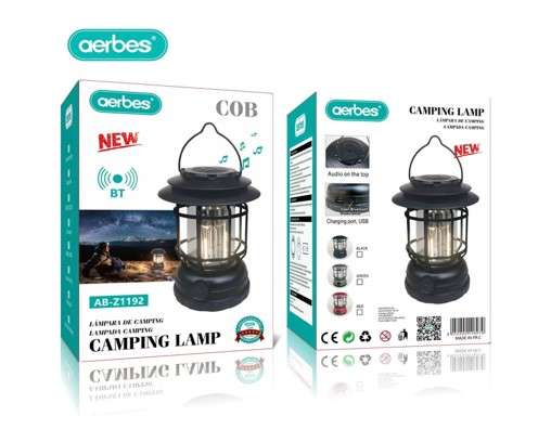 Aerbes AB-Z1192 USB Rechargeable Emergency Camping Lantern With Bluetooth Speaker