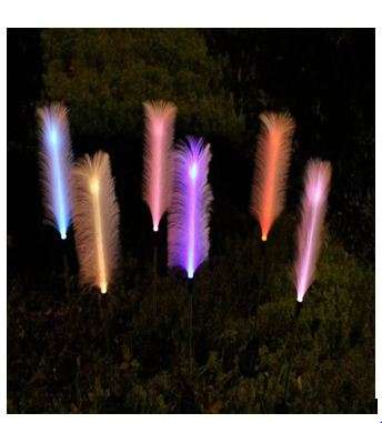 FA-LC55 7 Colour Changing RGB Solar Powered Reed Garden Light 2pcs