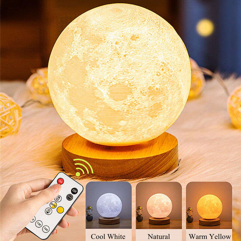1831526 3D Rotating Moon Lamp With Remote Control 18cm