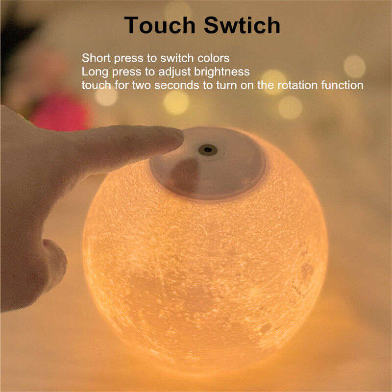 1831526 3D Rotating Moon Lamp With Remote Control 18cm