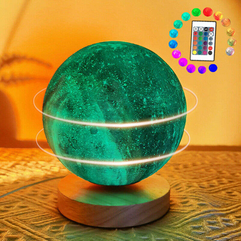 1831525 Rechargeable Multi Color Rotating Moon Lamp 12cm