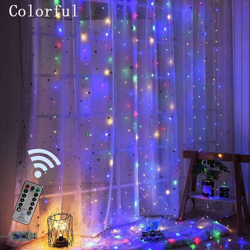 Aerbes AB-CL01-1-RGB 3x2M Copper Wire Fairy Curtain Light With Remote Control