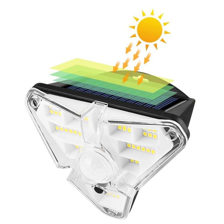 FA-GL68LED Solar Motion Sensor 3 Sides Glowing Wall Lamp 68LED