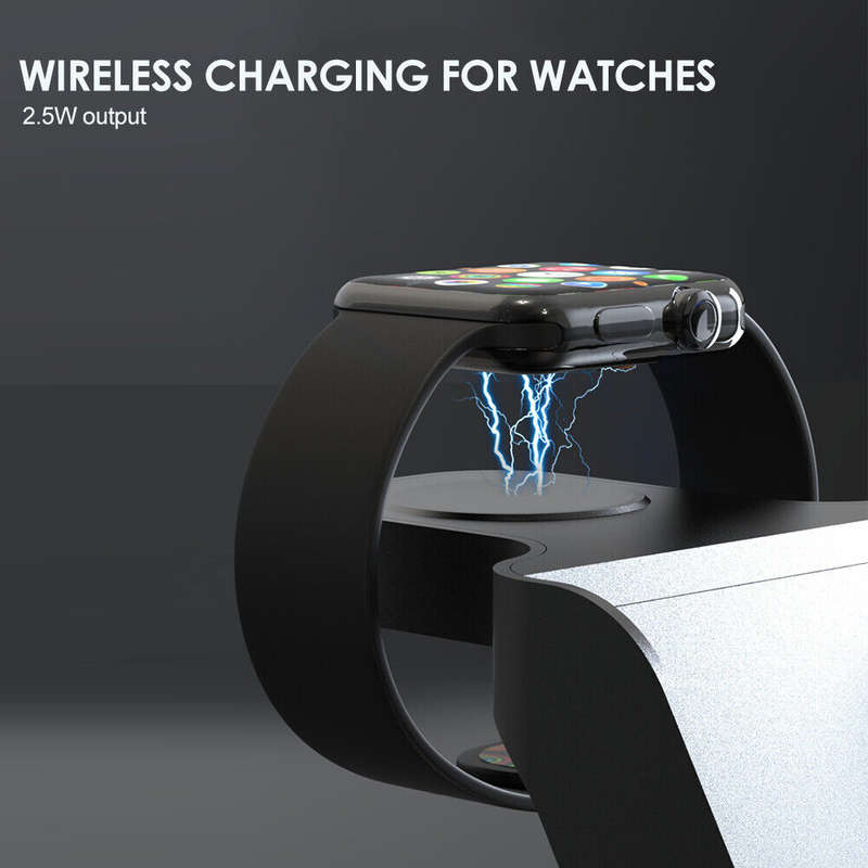 Aerbes AB-S858 Wireless Fast Charger With Digital Display Alarm Clock 6 In 1